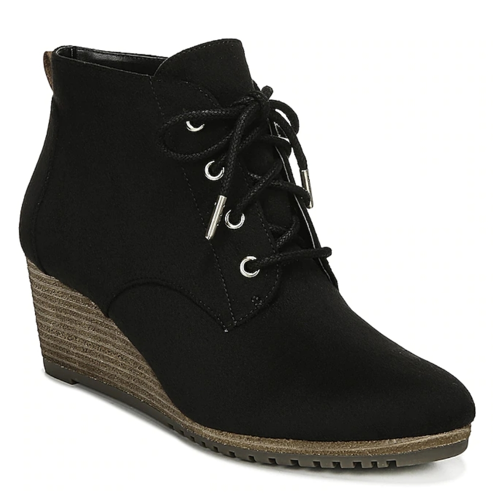 Dr. Scholls Black Wedge Booties